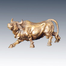 Sculpture en bronze animal Sculpture en bétail Décor Buffalo Statue en laiton Tpal-009